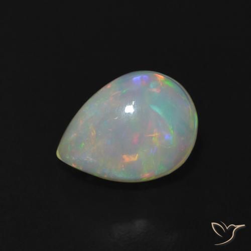 1.01ct Naturel Multicolore Opale, En forme de poire, Transparent