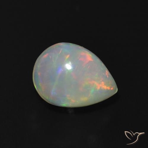 Opale Multicolore naturelle En forme de poire, 1.01 ct, Transparent