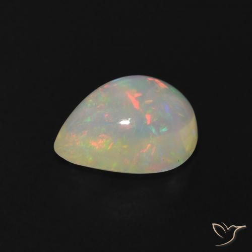 Opale Multicolore naturelle En forme de poire, 1.01 ct, Transparent