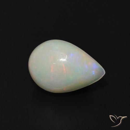 Opale Multicolore naturelle En forme de poire, 0.66 ct, Transparent