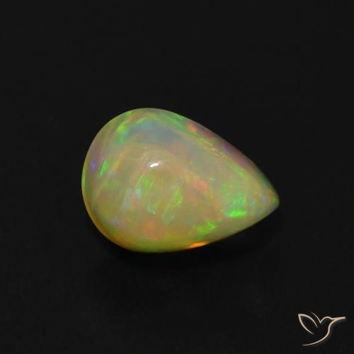 Opale Multicolore naturelle En forme de poire, 0.64 ct, Transparent