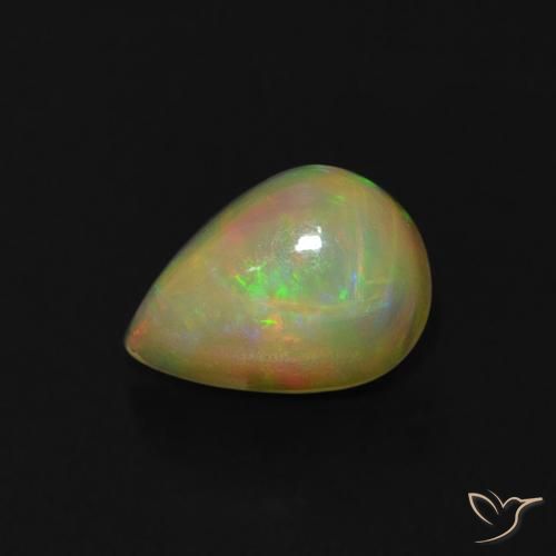 Opale Multicolore naturelle En forme de poire, 0.64 ct, Transparent