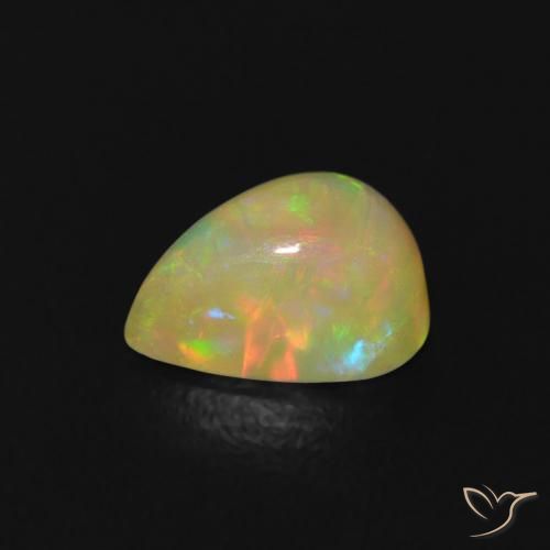 Opale Multicolore naturelle En forme de poire, 0.64 ct, Transparent