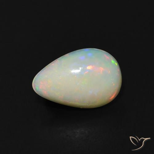 Opale Multicolore naturelle En forme de poire, 0.36 ct, Transparent