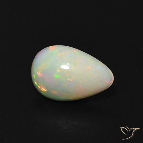Opale Multicolore naturelle En forme de poire, 0.36 ct, Transparent