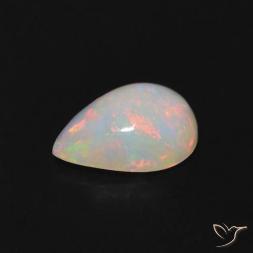 Opale Multicolore naturelle En forme de poire, 0.45 ct, Transparent