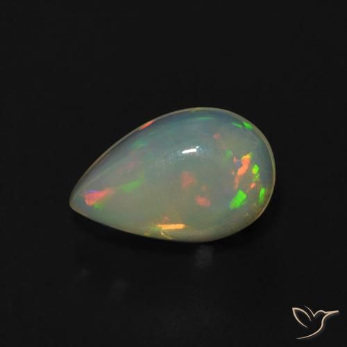 Opale Multicolore naturelle En forme de poire, 0.68 ct, Transparent