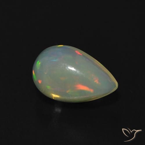 Opale Multicolore naturelle En forme de poire, 0.68 ct, Transparent