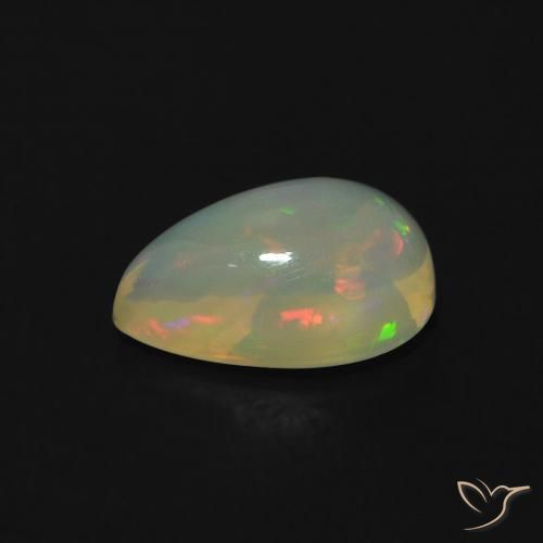 Opale Multicolore naturelle En forme de poire, 0.68 ct, Transparent