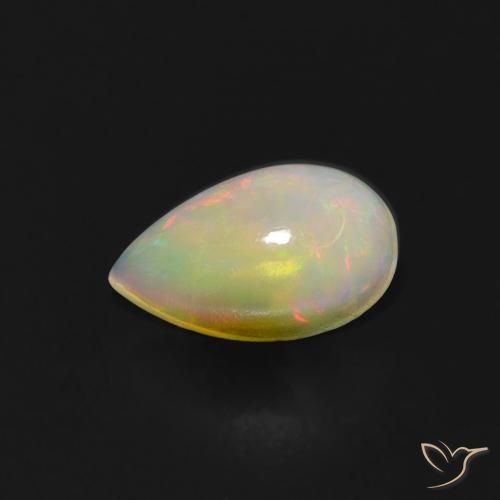 0.60ct Naturel Multicolore Opale, En forme de poire, Transparent