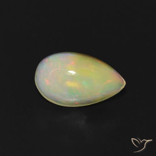 Opale Multicolore naturelle En forme de poire, 0.60 ct, Transparent