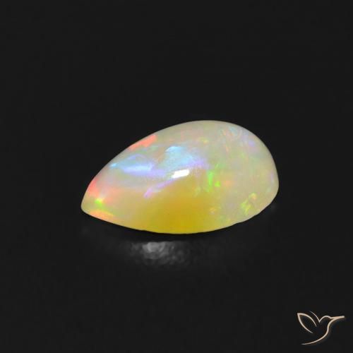 Opale Multicolore naturelle En forme de poire, 0.60 ct, Transparent