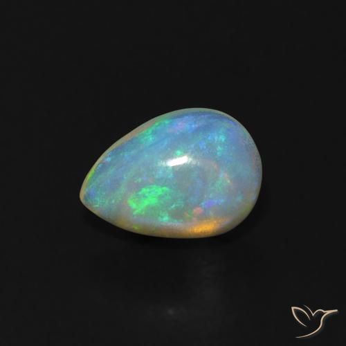 0.52ct Naturel Multicolore Opale, En forme de poire, Transparent, Photo A