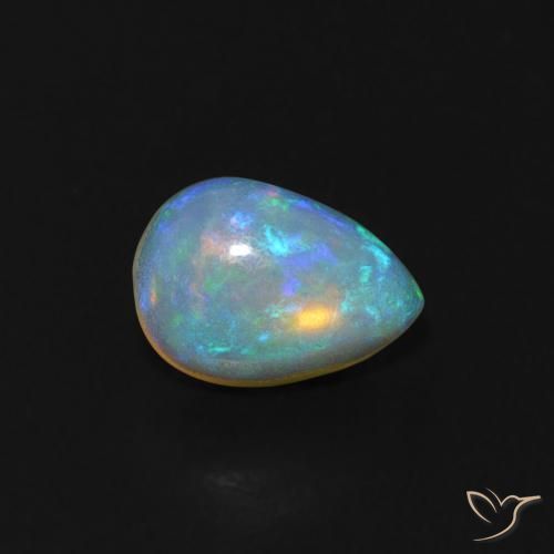 Opale Multicolore naturelle En forme de poire, 0.52 ct, Transparent