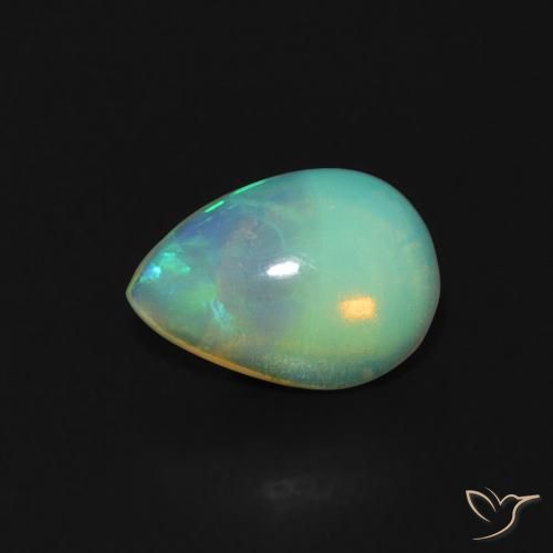 0.49ct Naturel Multicolore Opale, En forme de poire, Transparent, Photo A