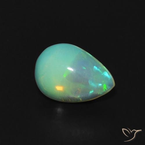 Opale Multicolore naturelle En forme de poire, 0.49 ct, Transparent