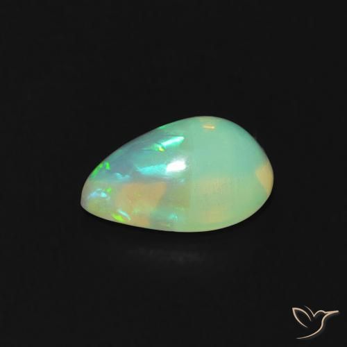 Opale Multicolore naturelle En forme de poire, 0.49 ct, Transparent
