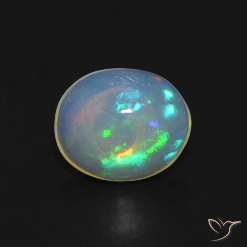 Opale Multicolore naturelle ovale, 0.66 ct, Transparent
