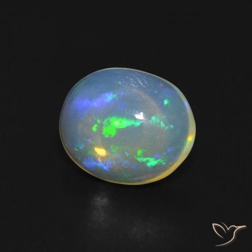Opale Multicolore naturelle ovale, 0.66 ct, Transparent