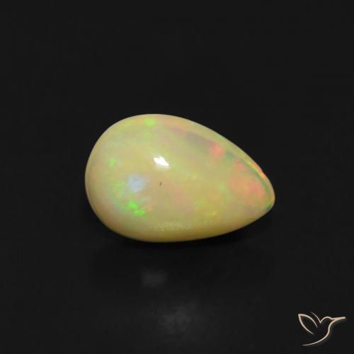 Opale Multicolore naturelle En forme de poire, 0.42 ct, Transparent