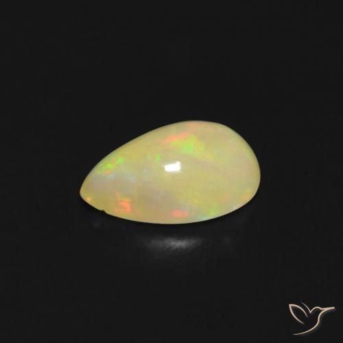 Opale Multicolore naturelle En forme de poire, 0.42 ct, Transparent