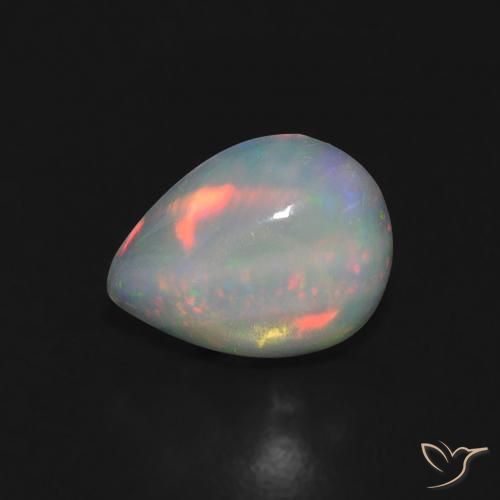Opale Multicolore naturelle En forme de poire, 0.74 ct, Transparent
