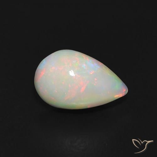 Opale Multicolore naturelle En forme de poire, 0.45 ct, Transparent