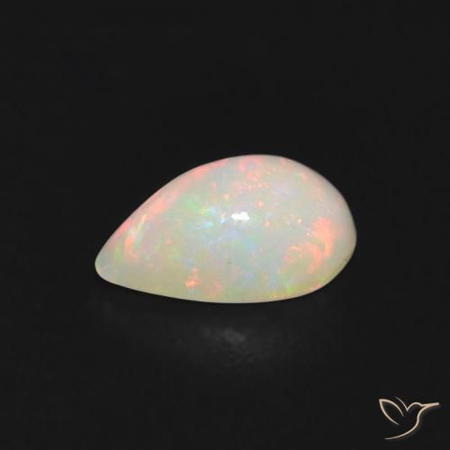 Opale Multicolore naturelle En forme de poire, 0.45 ct, Transparent