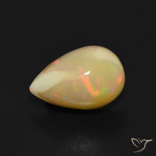 Opale Multicolore naturelle En forme de poire, 0.93 ct, Transparent