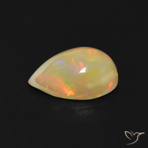 Opale Multicolore naturelle En forme de poire, 0.93 ct, Transparent