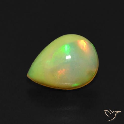 Opale Multicolore naturelle En forme de poire, 0.76 ct, Transparent