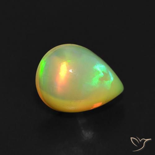 Opale Multicolore naturelle En forme de poire, 0.76 ct, Transparent