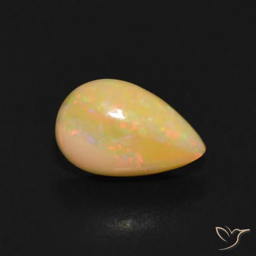Opale Multicolore naturelle En forme de poire, 0.60 ct, Transparent