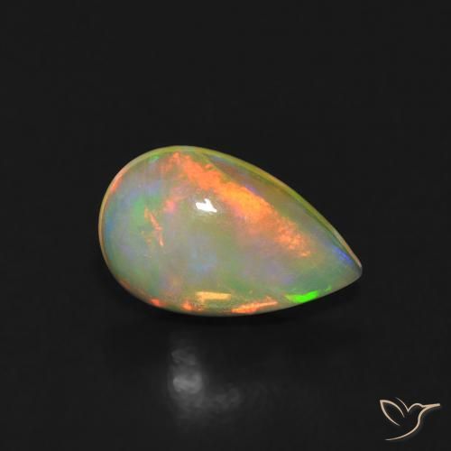 Opale Multicolore naturelle En forme de poire, 0.49 ct, Transparent