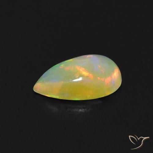 Opale Multicolore naturelle En forme de poire, 0.49 ct, Transparent