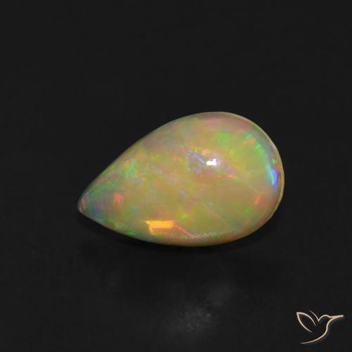 Opale Multicolore naturelle En forme de poire, 0.48 ct, Transparent