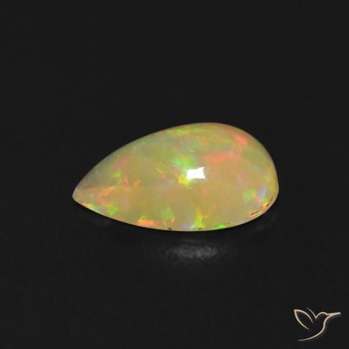 Opale Multicolore naturelle En forme de poire, 0.48 ct, Transparent