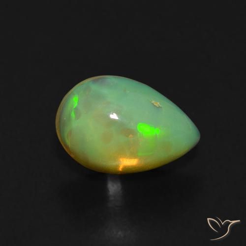 Opale Multicolore naturelle En forme de poire, 0.61 ct, Transparent