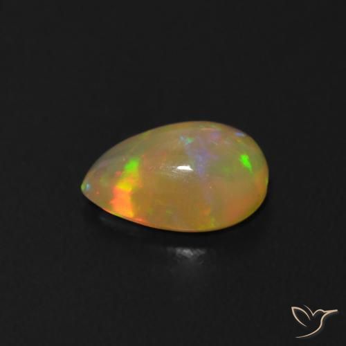 Opale Multicolore naturelle En forme de poire, 0.49 ct, Transparent