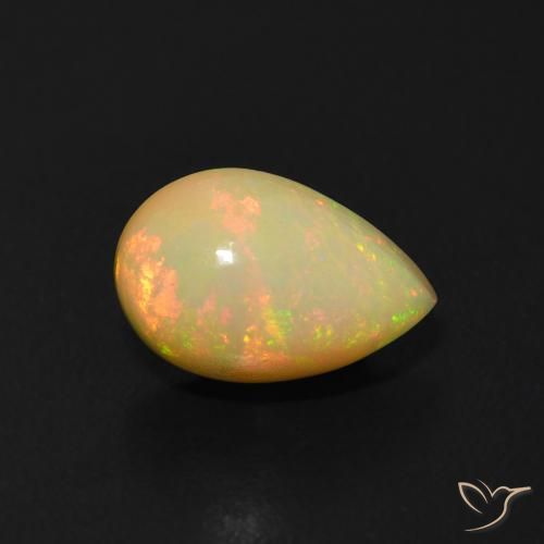 Opale Multicolore naturelle En forme de poire, 1.00 ct, Transparent