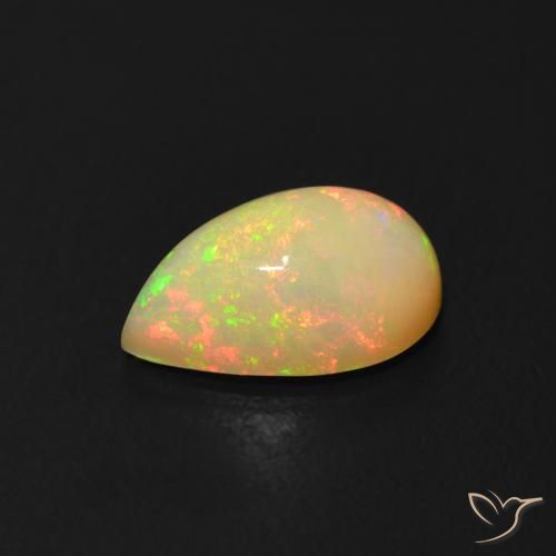 Opale Multicolore naturelle En forme de poire, 1.00 ct, Transparent