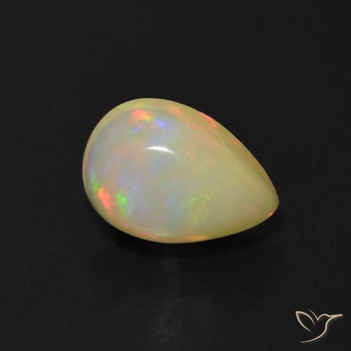 Opale Multicolore naturelle En forme de poire, 1.05 ct, Transparent
