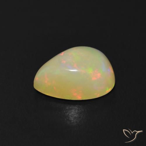 Opale Multicolore naturelle En forme de poire, 1.05 ct, Transparent