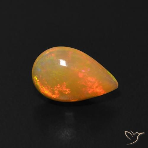 Opale Multicolore naturelle En forme de poire, 0.50 ct, Transparent