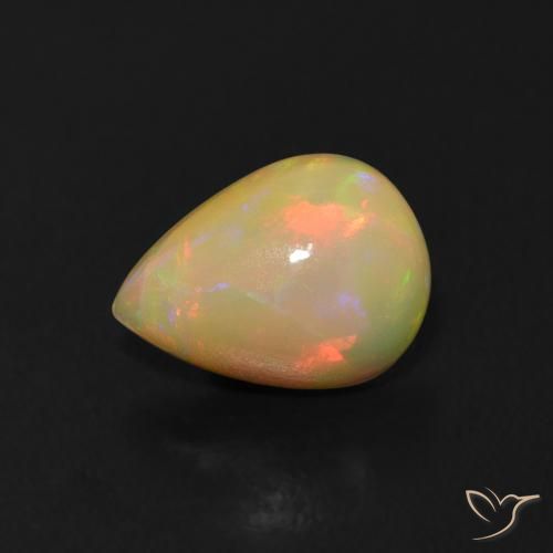 Opale Multicolore naturelle En forme de poire, 0.67 ct, Transparent