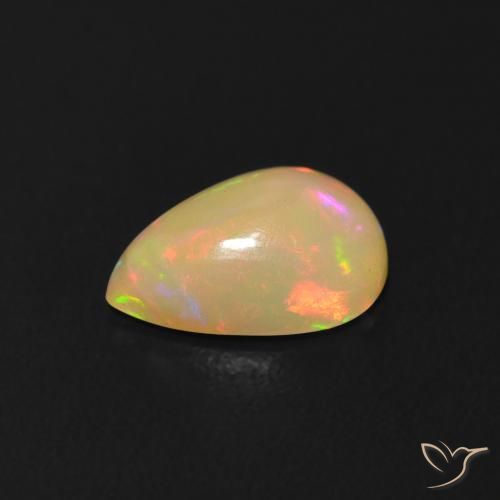 Opale Multicolore naturelle En forme de poire, 0.67 ct, Transparent