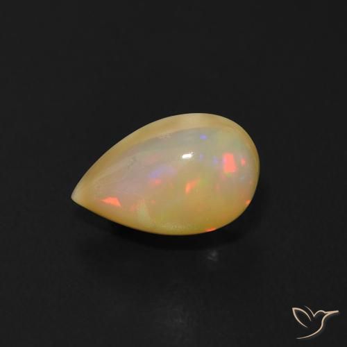 0.65ct Naturel Multicolore Opale, En forme de poire, Transparent