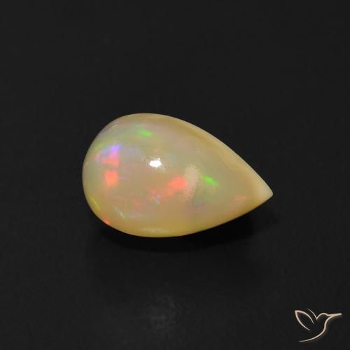 Opale Multicolore naturelle En forme de poire, 0.65 ct, Transparent