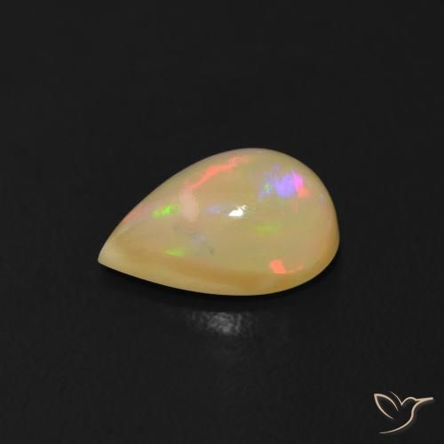 Opale Multicolore naturelle En forme de poire, 0.65 ct, Transparent