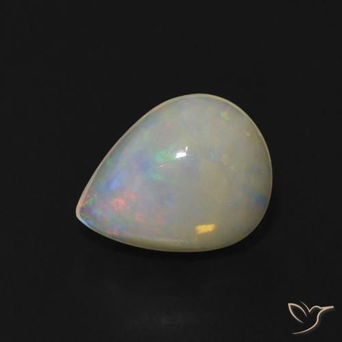 Opale Multicolore naturelle En forme de poire, 1.02 ct, Transparent